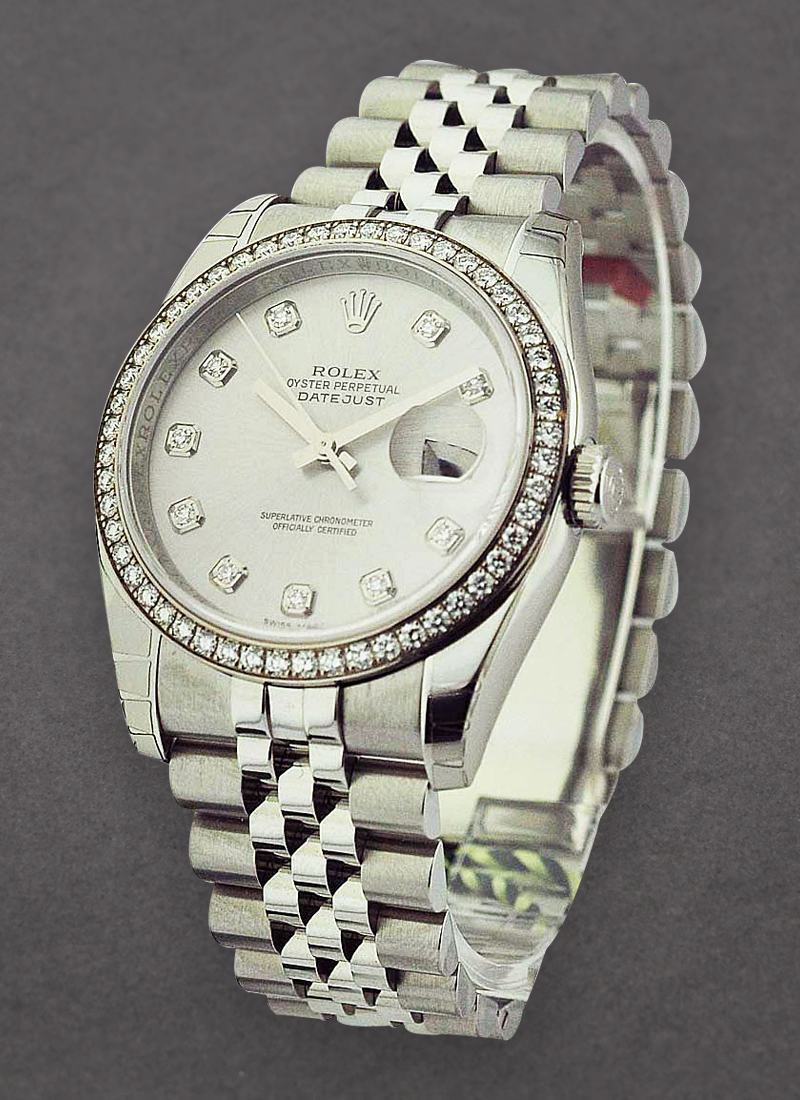 Rolex Unworn Datejust 36mm in Steel with Diamond Bezel