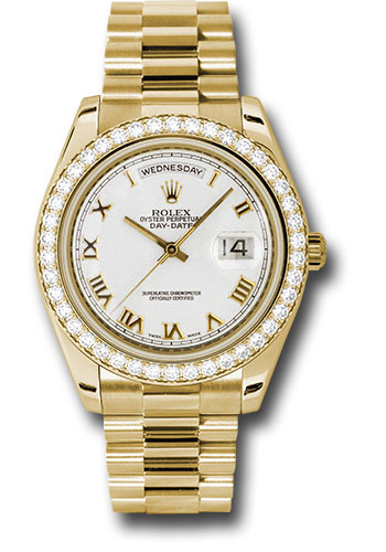 Rolex Unworn Day-Date II President 41mm Automatic in Yellow Gold with Diamond Bezel