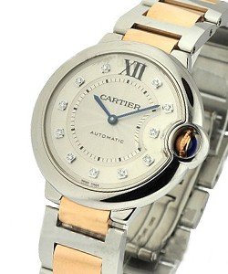 Ballon Bleu Two-Tone 36mm in Steel and Rose Gold on Steel and Rose Gold Bracelet with Silver Dial