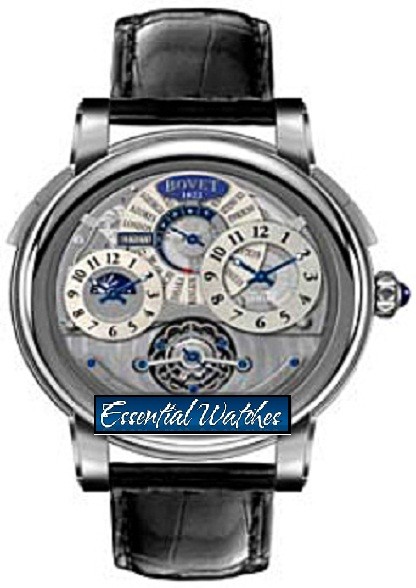Dimier Recital 3 48 Collector Tourbillon in White Gold - limited 10pcs on Black Leather Strap with Open worked Dial