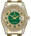 Day Date 36mm President in Yellow Gold with Diamond Bezel & Lugs on President Bracelet with Pave Diamond Arabic Dial
