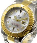 Yacht-Master 2-Tone in Steel and Yellow Gold Bezel on Steel and Yellow Gold Oyster Bracelet with MOP Diamond Dial