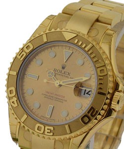 Yacht-Master in Yellow Gold - Mid Size on Yellow Gold Oyster Bracelet with Champagne Dial