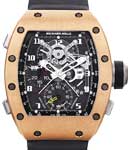 RM 004-V2 Chronograph in Rose Gold on Black Rubber Strap with Skeleton Dial
