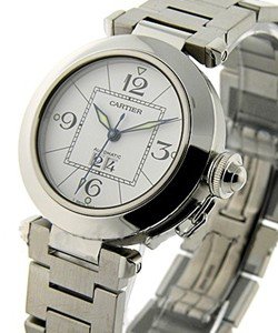 Pasha C with Big Date in Steel on Steel Bracelet with White Dial
