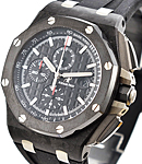 Royal Oak Offshore Chronograph 44mm in Forged Carbon with Ceramic Bezel on Black Rubber Strap with Black Dial