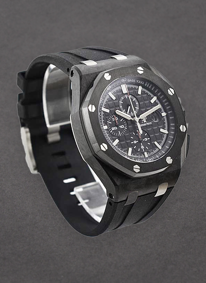 Royal Oak Offshore Chronograph 44mm in Forged Carbon with Ceramic Bezel on Black Rubber Strap with Black Dial 26400AU.OO.A002CA.01