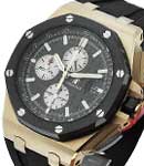 Royal Oak Offshore in Rose Gold with Black Ceramic Bezel on Black Rubber Strap with Black Dial