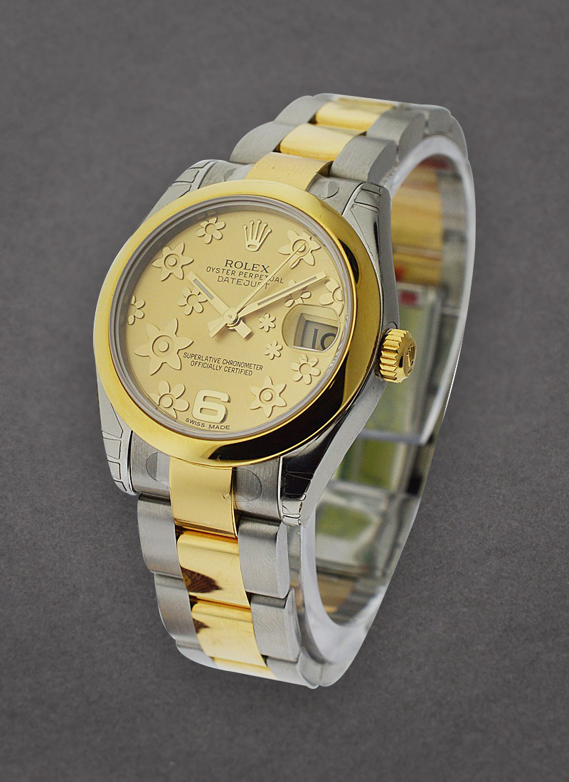 Rolex Unworn Datejust in Steel with Yellow Gold Domed Bezel