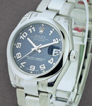 Datejust in Steel with Domed Bezel with Steel Oyster Bracelet with Blue Arabic Dial