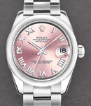 Datejust in Steel with Domed Bezel with Steel Oyster Bracelet with Pink Roman Dial