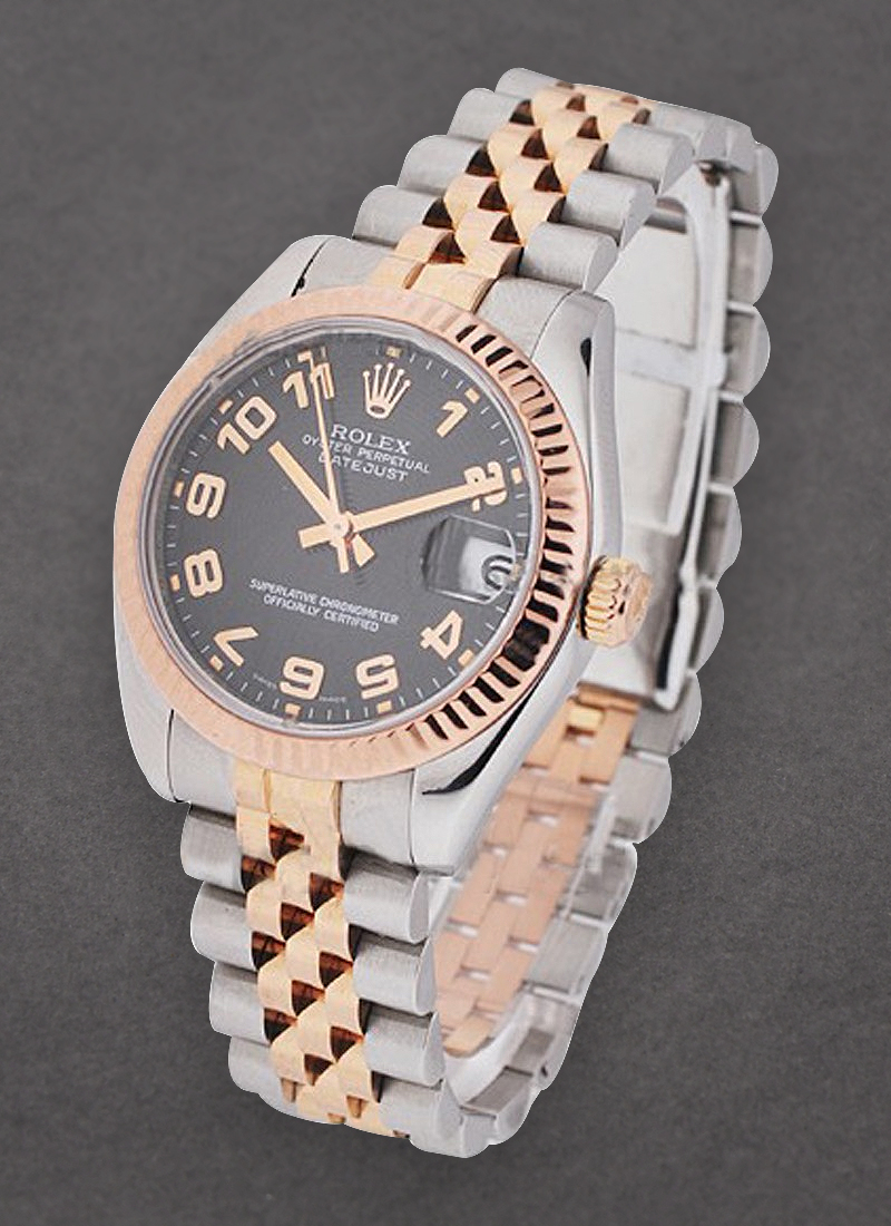 Rolex Unworn Datejust in Steel with Rose Gold Fluted Bezel