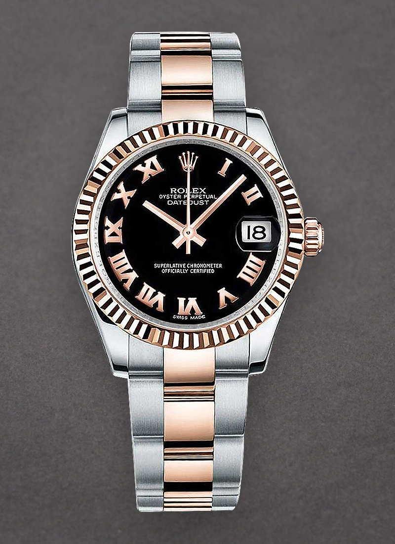 Rolex Unworn Datejust 31mm in Steel with Rose Gold Fluted Bezel