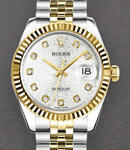 Datejust 31mm Mid Size in Steel with Yellow Gold Fluted Bezle on Jubilee Bracelet with Silver Jubilee Diamond Dial