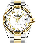 2-Tone Datejust 31mm on Oyster Bracelet with White Roman Dial