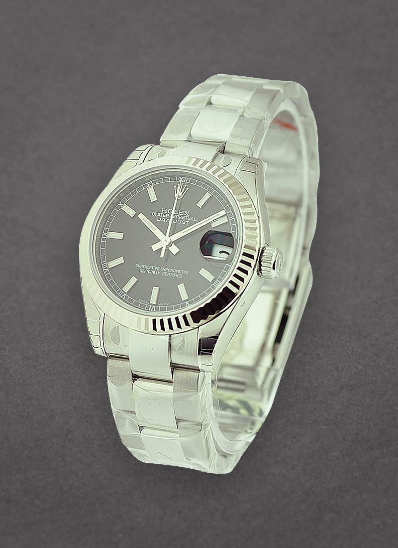 Rolex Unworn Mid Size Datejust 31mm in Steel with Fluted Bezel