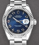 Datejust in Steel with Fluted Bezel on Steel Jubilee Bracelet with Blue Arabic Dial