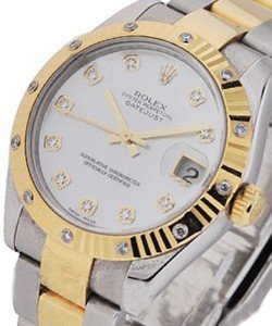 DateJust Two-Tone with Fluted Diamond Bezel YG & Steel - Oyster Bracelet  - MOP Diamond Dial