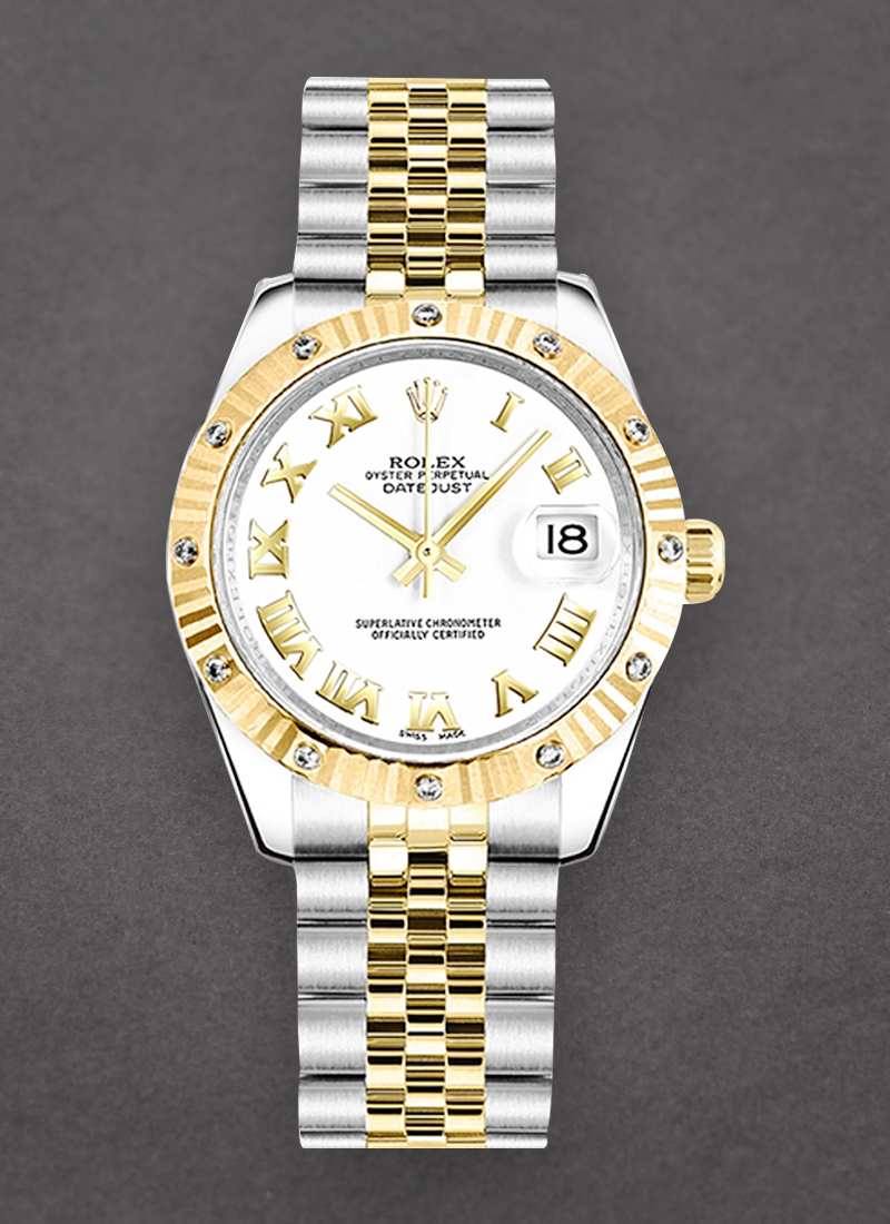 Rolex Unworn Datejust in Steel with Yellow Gold Diamond Bezel