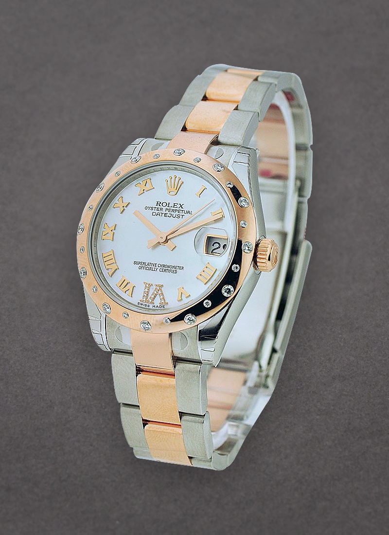 Rolex Unworn Datejust in Steel with Rose Gold Diamond Bezel