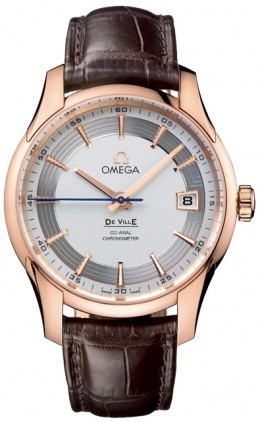 De Ville Hour Vision in Rose Gold on Brown Crocodile Leather Strap with Silver Dial