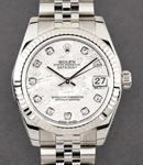 Mid Size Datejust 31mm in Steel with Fluted Bezel on Jubilee Bracelet with Meteorite Diamond Dial