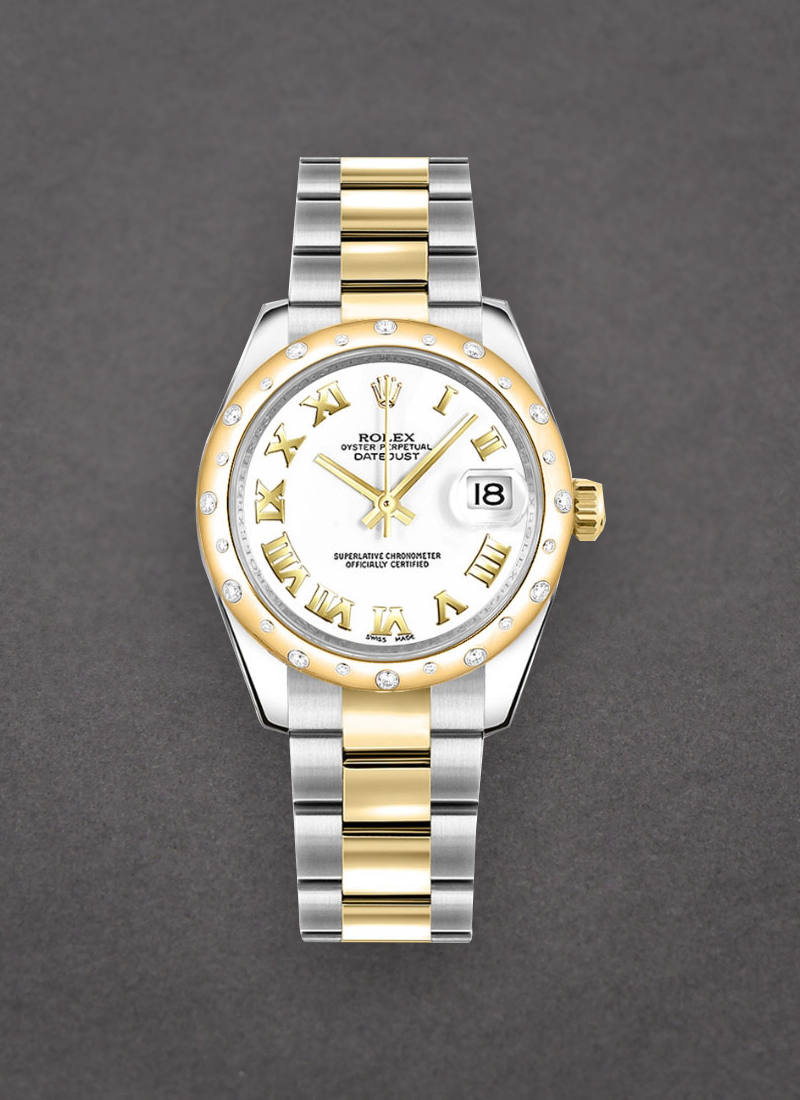 Rolex Unworn Datejust 31mm in Steel with YG Domed Diamond Bezel