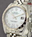 Datejust 31mm Automatic in Steel with  White Gold 24 Diamonds Bezel  on Steel Jubilee Bracelet with Mother of Pearl Roman Dial
