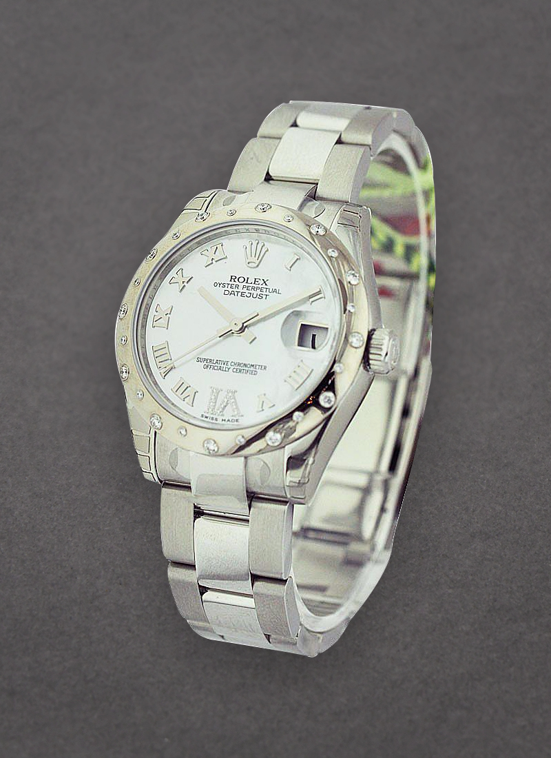 Rolex Unworn Mid Size 31mm Datejust in Steel with 24 Diamond Bezel