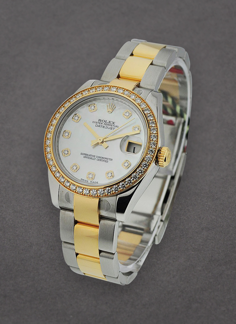 Rolex Unworn Datejust in Steel with Yellow Gold Diamond Bezel