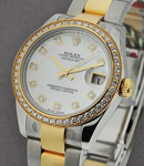 Datejust in Steel with Yellow Gold Diamond Bezel on Steel and Yellow Gold Oyster Bracelet with MOP Diamond Dial