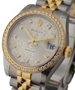 Mid Size 2-Tone Datejust with Diamond Bezel Jubilee Bracelet -  Silver Jubilee Diamond  Dial