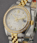 Mid Size 2-Tone Datejust with Diamond Bezel Jubilee Bracelet -  Silver Jubilee Diamond  Dial