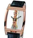 Golden Bridge Diamonds  Rose Gold-Diamonds on Strap with Skeleton Dial
