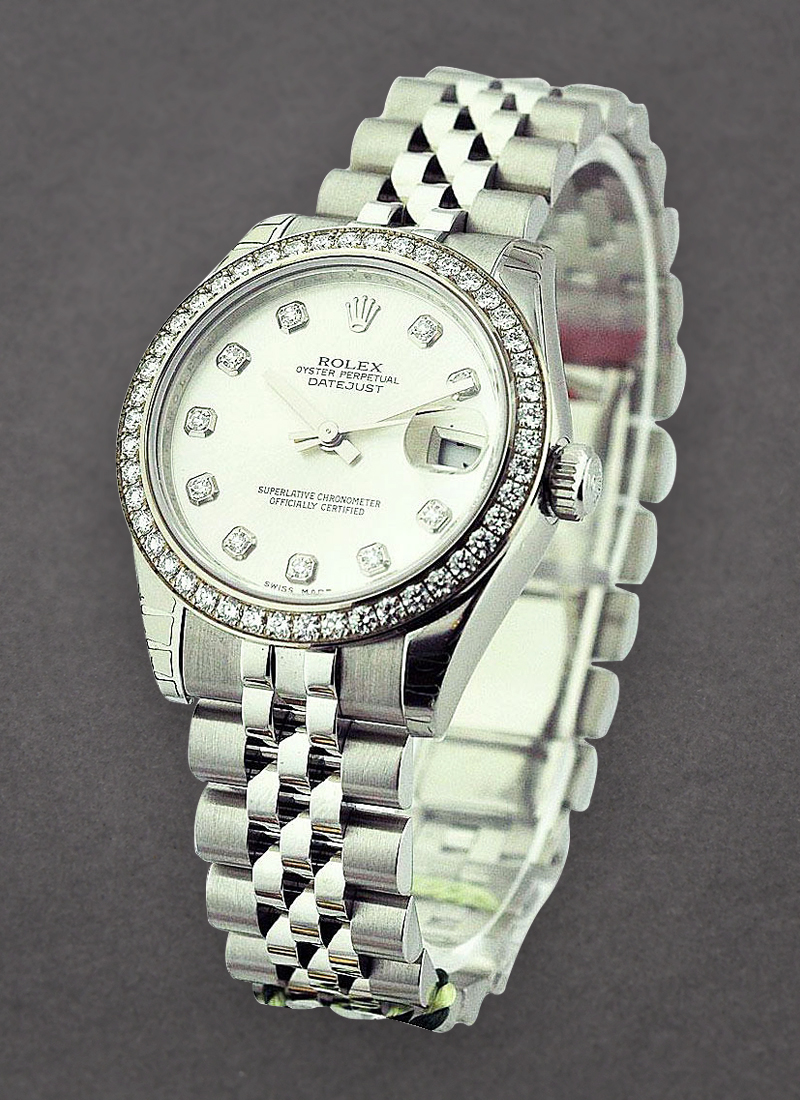 Rolex Unworn Mid Size Datejust 31mm in Steel with Diamond Bezel