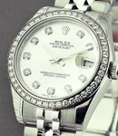 Mid Size Datejust 31mm in Steel with Diamond Bezel on Jubilee Bracelet with Silver Diamond Dial