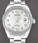 Mid Size Datejust 31mm in Steel with Diamond Bezel on Steel Oyster Bracelet with Silver Jubilee Diamond Dial