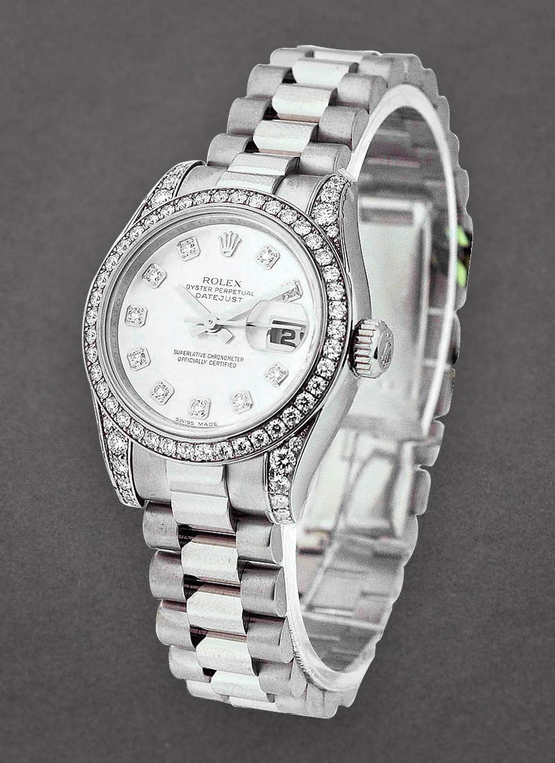 Rolex Unworn President 26mm in White Gold with Diamond Bezel