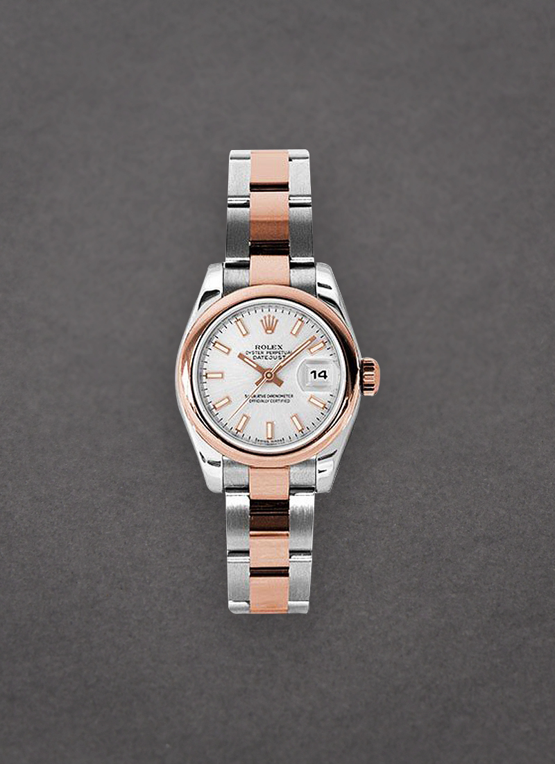 Rolex Unworn Datejust 26mm in Steel with Rose Gold Smooth Bezel