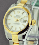 2-Tone Datejust 26mm on Oyster Bracelet with Silver Stick Dial