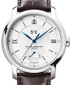 Classima Executives XL Steel on Leather with Silver Guilloche Dial