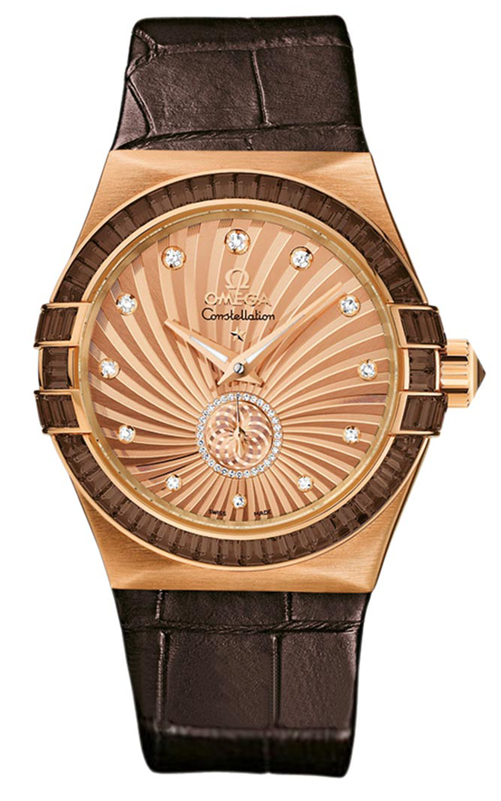Omega Constellation Chronometer Ladies Limited Edition in Rose Gold with Diamond Bezel