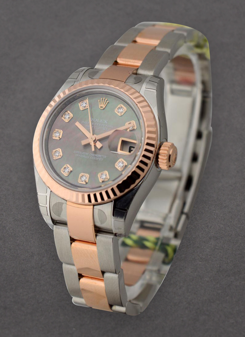 Rolex Unworn Datejust in Steel with Rose Gold Fluted Bezel