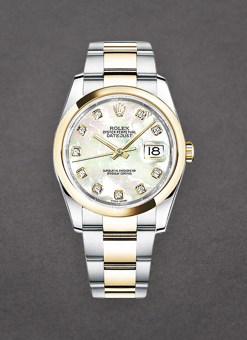 Rolex Unworn Datejust 36mm in Steel with Yellow Gold Smooth Bezel