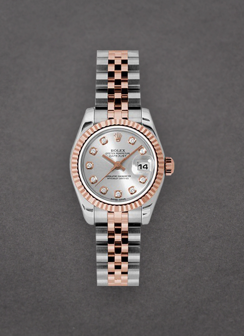 Rolex Unworn Ladies Datejust 26mm in Steel with Rose Gold Fluted Bezel