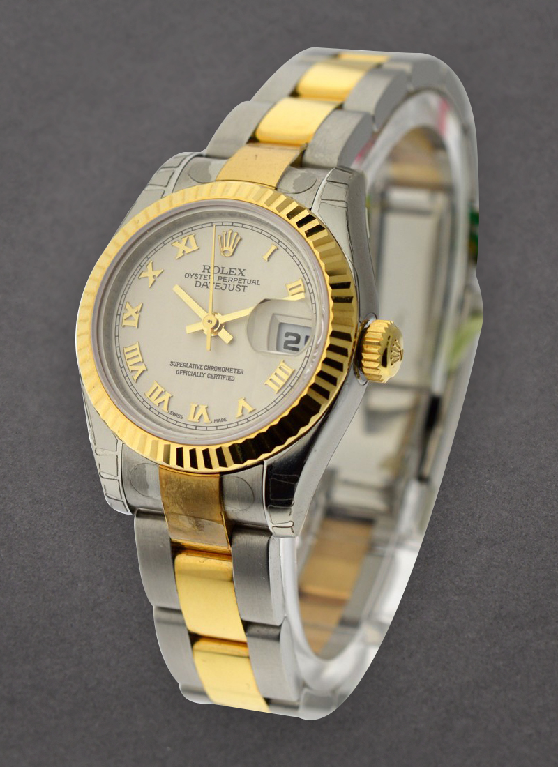 Rolex Unworn Datejust in Steel with Yellow Gold Fluted Bezel