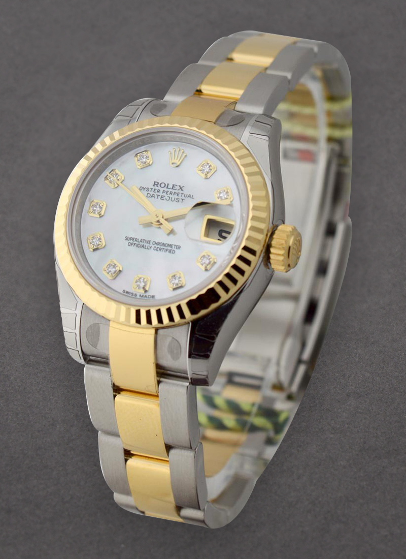 Rolex Unworn Datejust in Steel with Yellow Gold Fluted Bezel