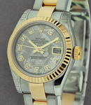 Datejust in Steel with Yellow Gold Fluted Bezel on Steel and Yellow Gold Oyster Bracelet with Meteorite Diamond Dial
