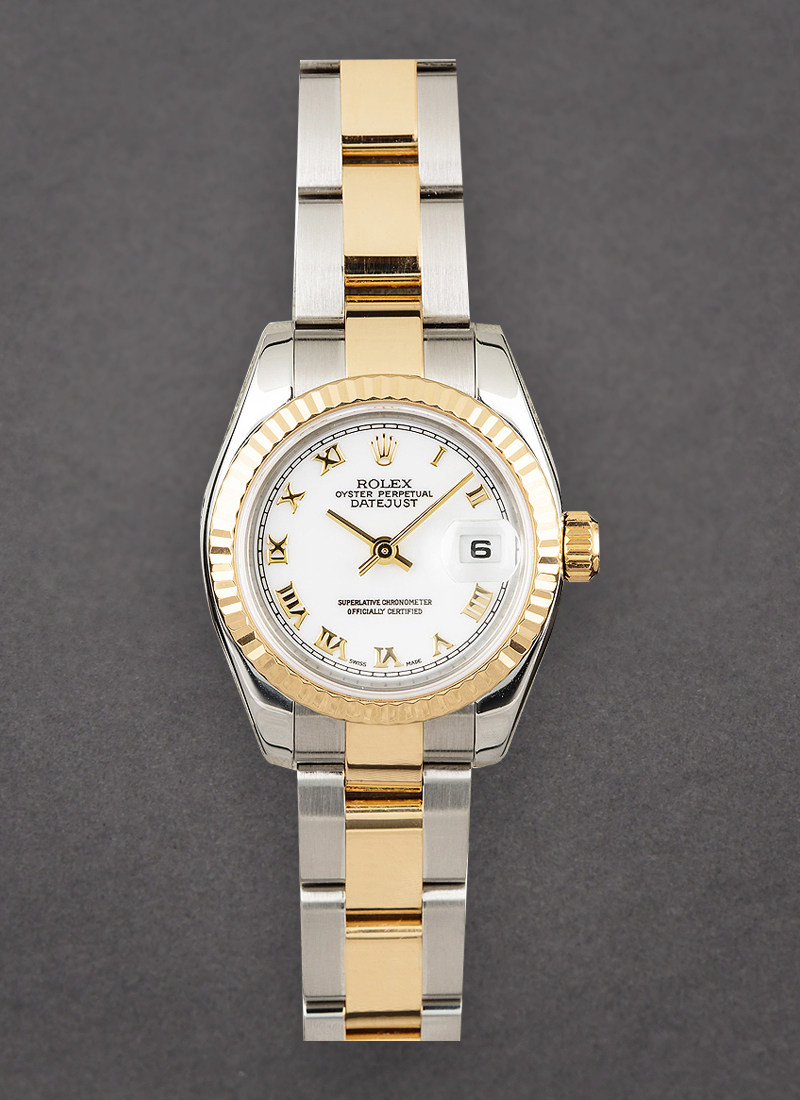 Rolex Unworn Datejust 26mm in Steel with Yellow Gold Fluted Bezel