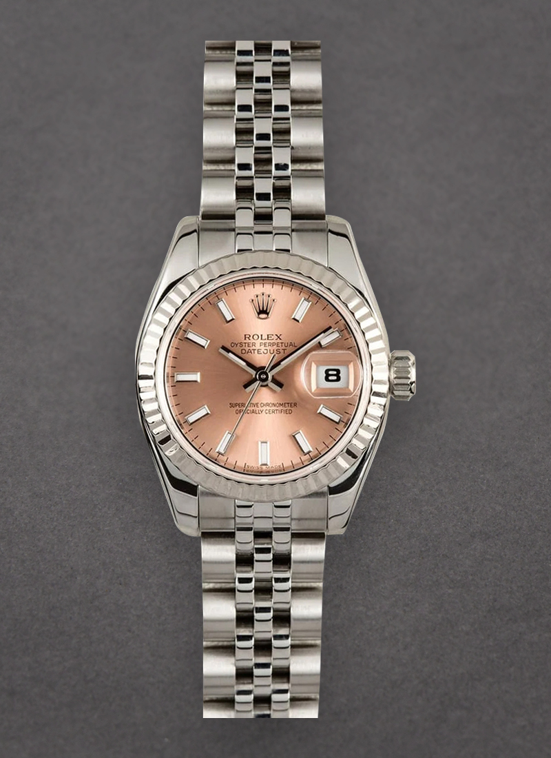 Rolex Unworn Datejust Automatic in Steel with White Gold Fluted Bezel